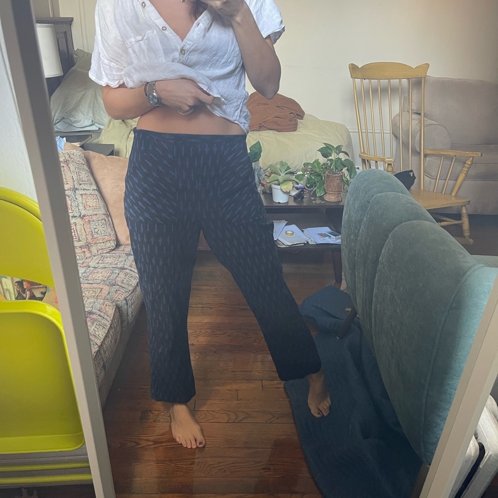 Stylish Black and Blue Patterned Pants